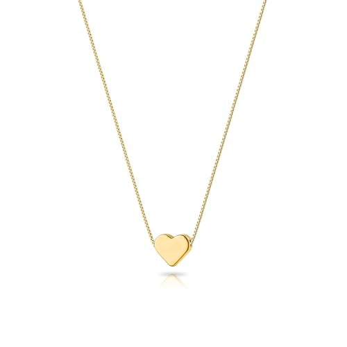 Zeffy Gold Necklace for Women - Gold Heart Necklace 14K Gold Plated Tiny Cute Heart Choker Simple Dainty Gold Jewelry for Women Trendy Gifts - Image 1