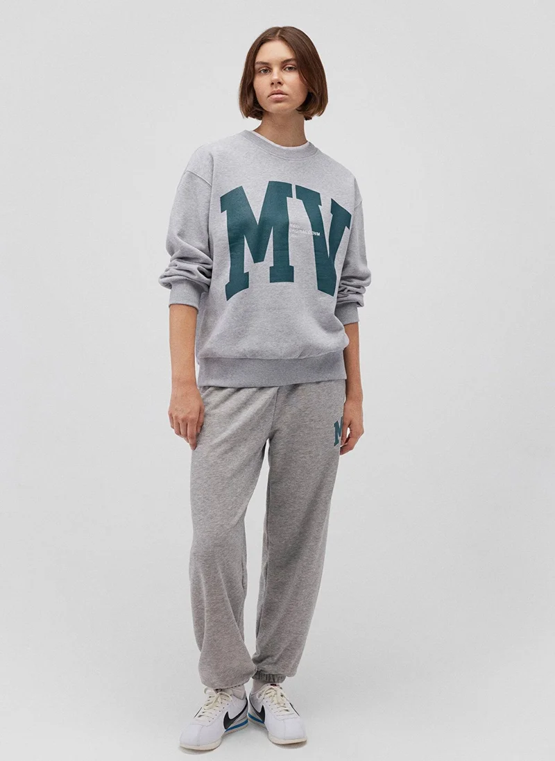 MAVI CREW NECK LOGO SWEATSHIRT Light Grey Me