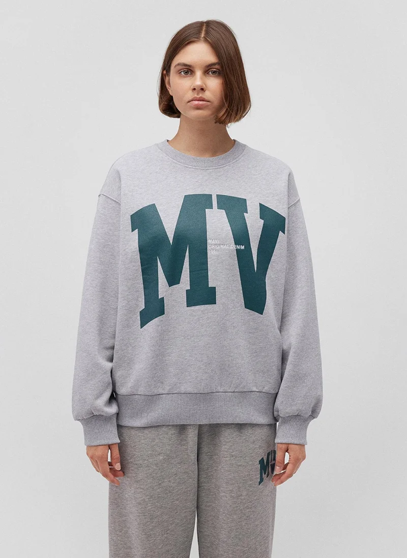 MAVI Mavi Logo Printed Grey Sweatshirt