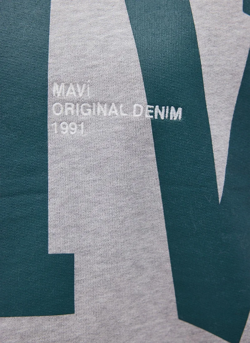 MAVI Mavi Logo Printed Grey Sweatshirt
