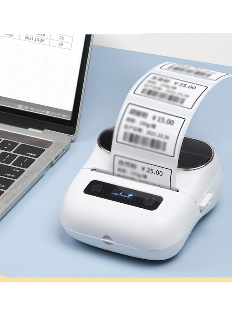 M220 Bluetooth Wireless Label Maker White Barcode Receipt Printer Portable For Retail Shop Address Label Stock Inventory Small Business Home Office Compatible with Phone and PC