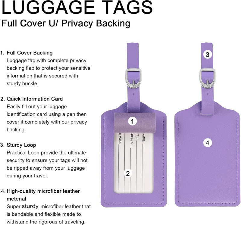 Vigorport طقم بطاقات أمتعة جلدية مخصصة من 4 قطع - Image 5
