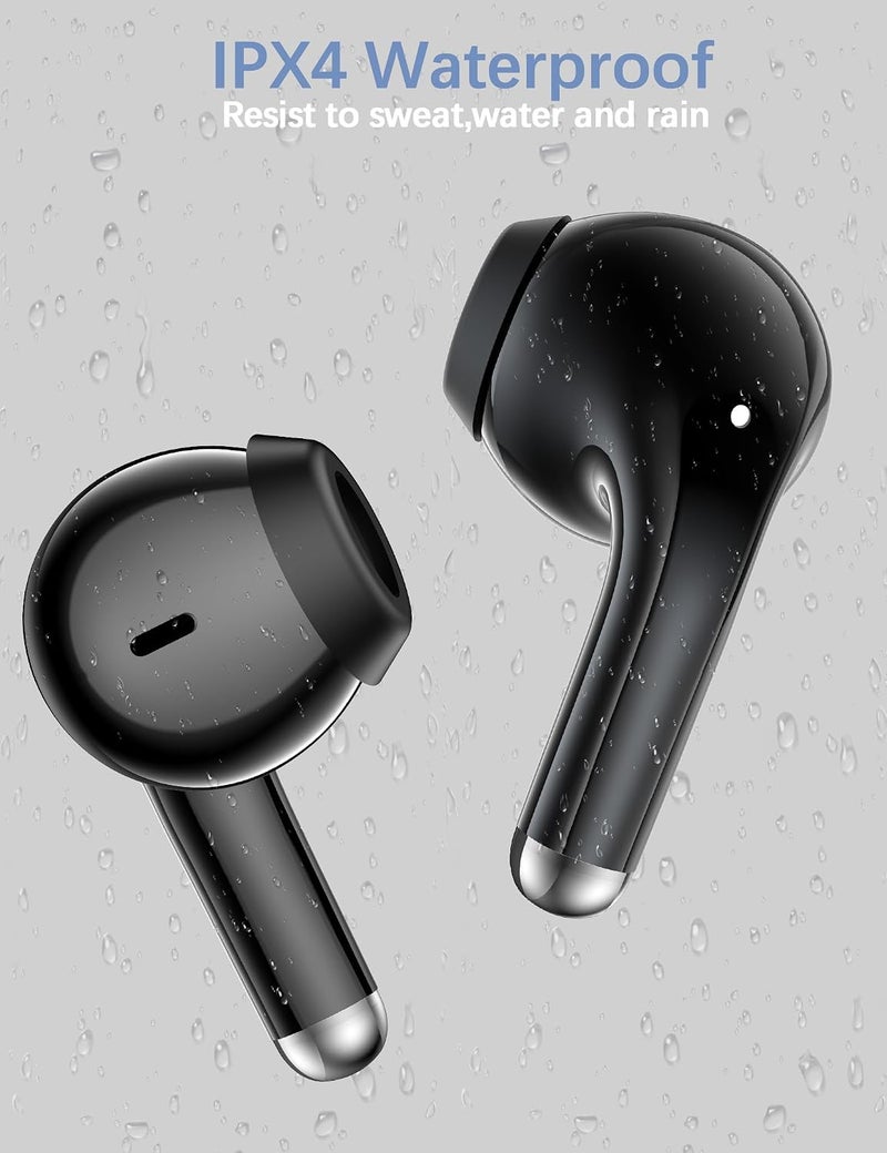 iMangoo Bluetooth Headphone Small Ear Bud for Women Girls Workout Sports Gym Earphones 5.3 Wireless Earbud with Mic for Apple iPhone 15 16 Pro Max 16e 14 Plus 13 Google Pixel Samsung Galaxy S25 S24 Black - Image 4