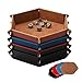 NObranded SHYVIA Dice Tray for RPG DND Table Games Metal Dice Rolling Tray Holder Dice Storage Box Larger Size Double Sided Folding PU Leather and Velvet 4 Pieces - Image 2