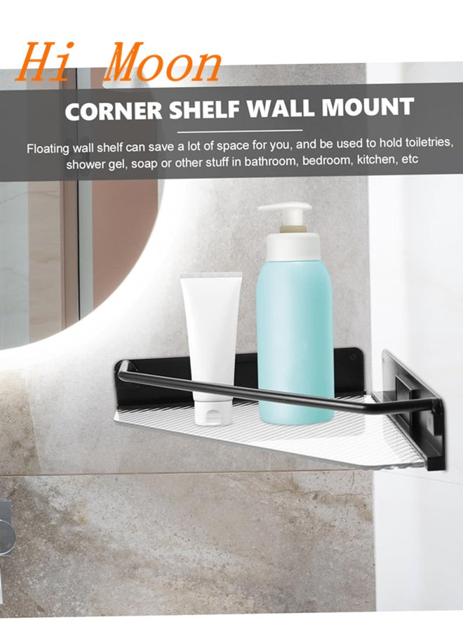 Hi Moon Acrylic Organizer Holder Kitchen Shelves Bath Storage Double Shelf Adhesive Wall Mounted Home Storage & Organization
,Black  - Image 3
