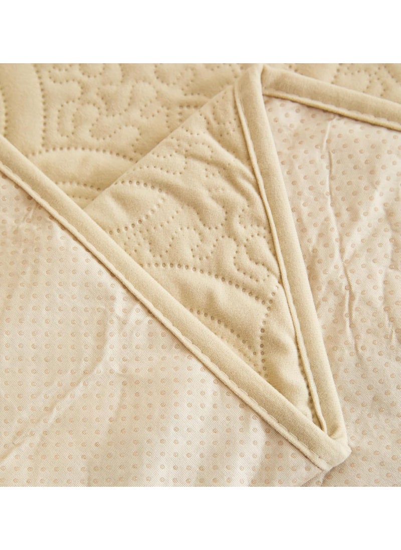 HOUSE OF QUIRK - House of Quirk Quilted Polyester Sofa Cover Mat - Anti-Slip, Water-Resistant Couch Protector for Pets, Kids - Machine Washable Furniture Protector (Beige, 60x185 cm, One Seater) - Image 1