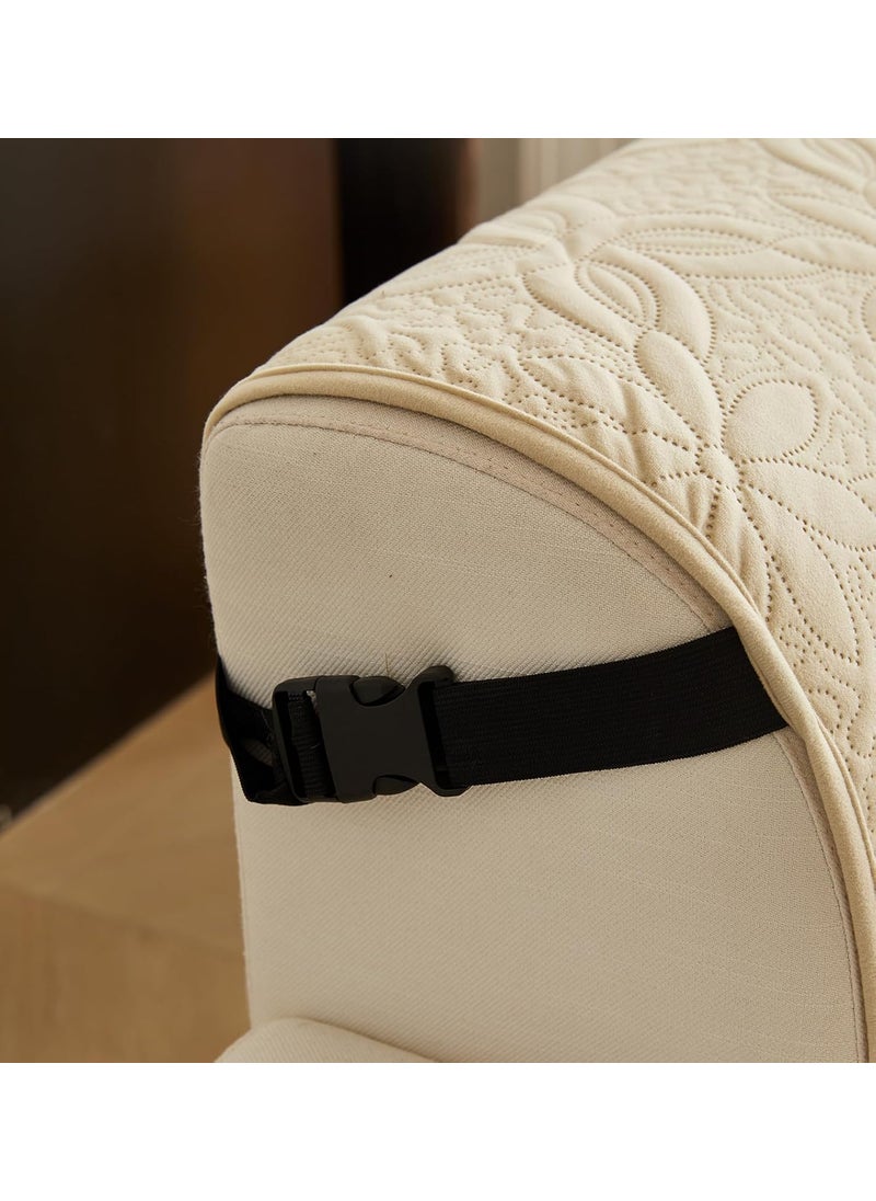 HOUSE OF QUIRK - House of Quirk Quilted Polyester Sofa Cover Mat - Anti-Slip, Water-Resistant Couch Protector for Pets, Kids - Machine Washable Furniture Protector (Beige, 60x185 cm, One Seater) - Image 1