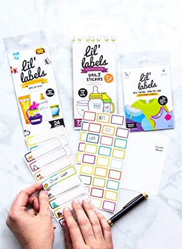 Lil' Labels Daycare MEGA Pack - Write On Kids Name Tags, Waterproof: Animal Bottle Tags/Clothing Labels/Date Labels - Image 2