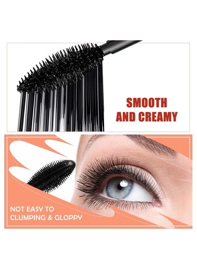 HelloKiss Mascara Black Volume And Length 2 In 1 Thrive Mascara Liquid Lash Extensions Waterproof Tubing Mascara Falsies Voluminous Lengthening Smudge Proof 4D Silk Fiber Mascara For Makeup - Image 4