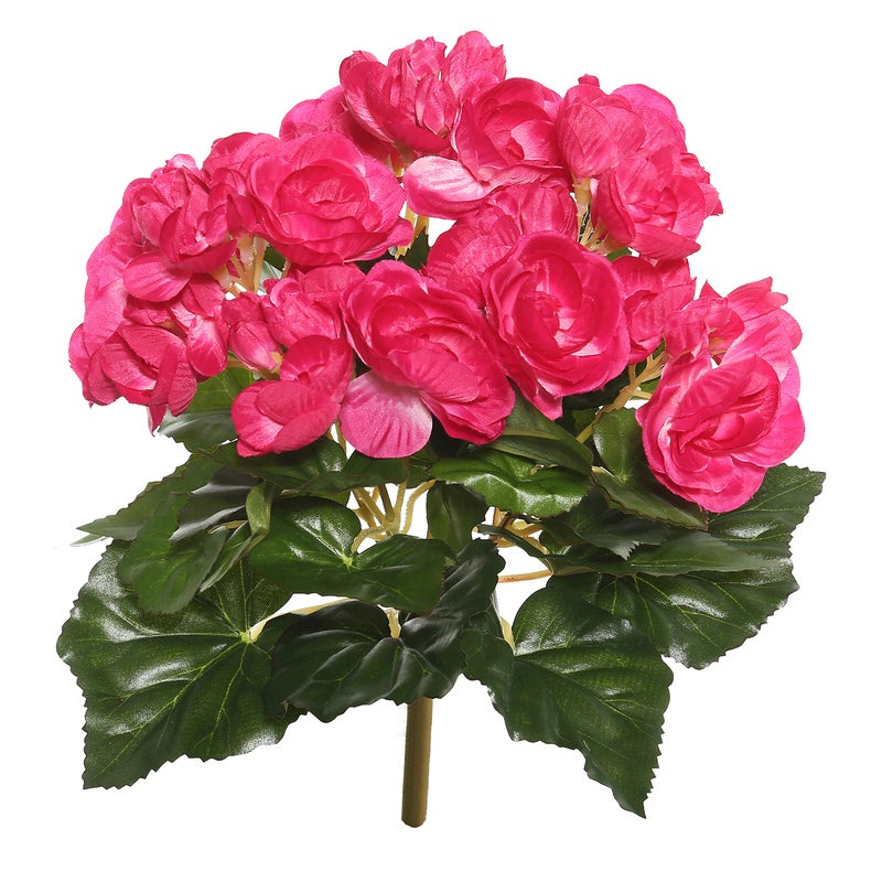 Vickerman Vickerman Everyday Artificial Hot Pink Begonia Bush 95 Long  Premium Faux Floral Decor for Wedding or Everyday Arrangements  Maintenance Free Flowers