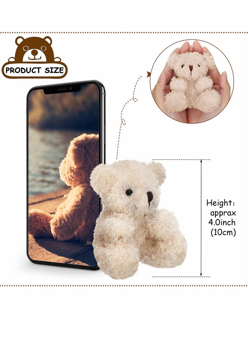 Plush Teddy Bear Pendant, Mini Animal Soft Doll Toys for Keychain Bag DIY Decorations, Birthday Wedding Graduation Gifts, Gift Box Filled Party Decorations 8pcs, Brown, Apricot - Image 5