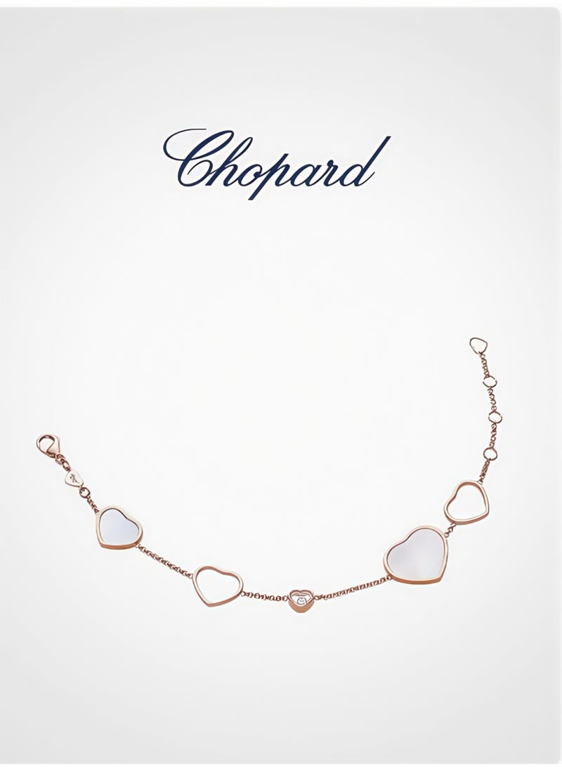 Chopard Chopard 18K Rose Gold White Mother-of-Pearl Diamond Heart Bracelet For Women, Luxury Gift​  - Image 2