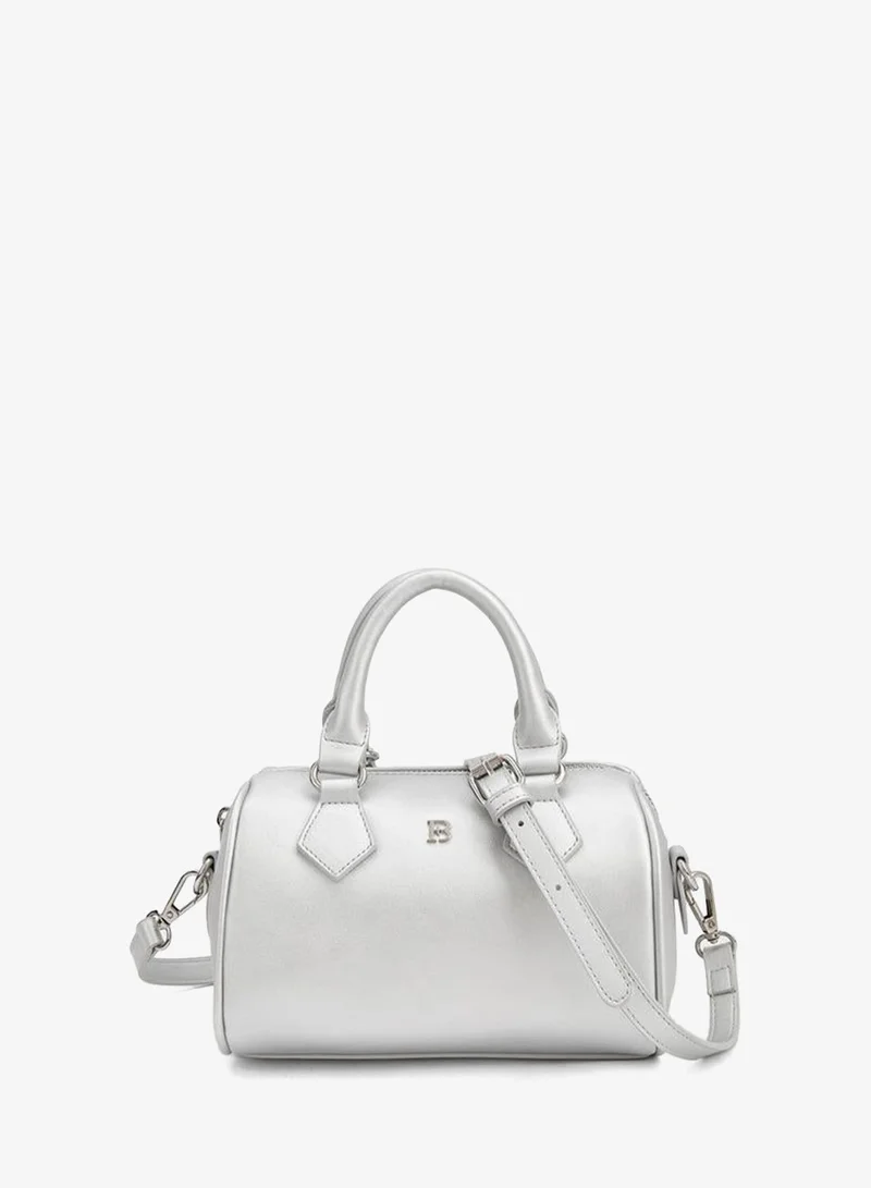 Solid Crossbody Bag with Detachable Strap
