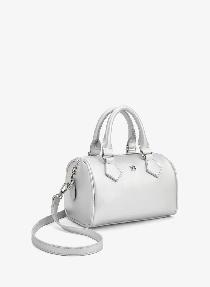 Flora Bella By Shoexpress Silver Solid Crossbody Bag with Detachable Strap for Women | Best Price UAE