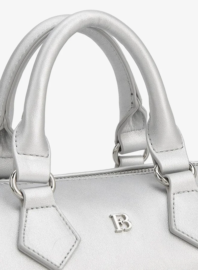 Flora Bella By Shoexpress Silver Solid Crossbody Bag with Detachable Strap for Women | Best Price UAE