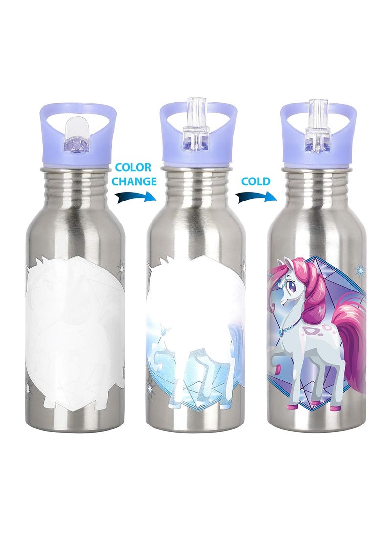 KnACK KNACK Unicorn Magic Bottles Stainless Steel Colour Changing Character 600 ml Twilight Sparkle  - Image 1