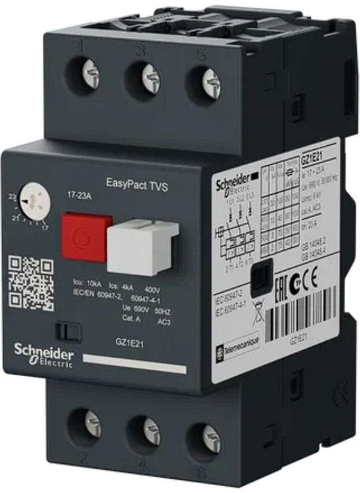 SCHNEIDER EASYPACT TVS GZ1E21 ENGINE PROTECTION SWITCH (17A-23A)