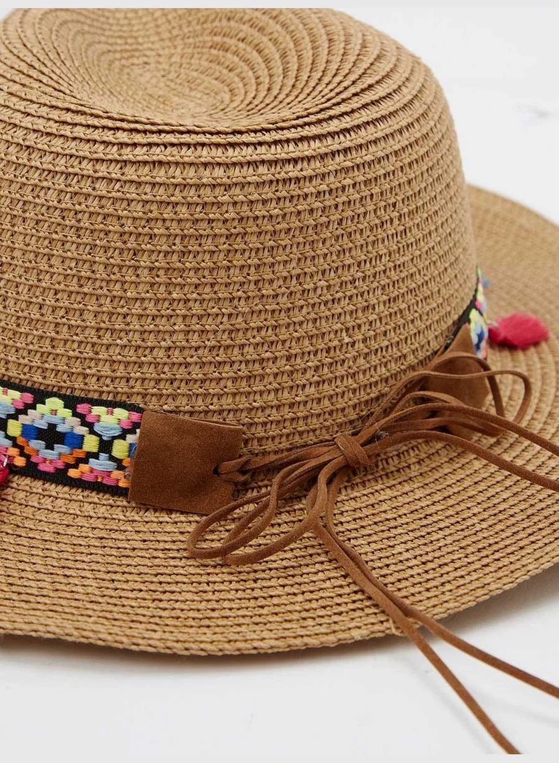 Styli Tassel Detail Panama Hat