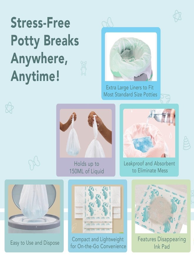 Kalencom Universal Potty Liners - Disposable Potty Liners for Toddlers - Absorbent and Leakproof - Compatible with Potette Travel Potty and Most Standard Toddler Potties - 36 Count - Image 3