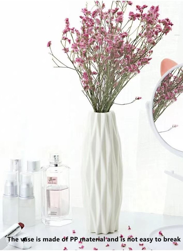 Kutis 1-Piece Nordic Simple Style Vase Floral Decoration for The Home Living Room Bedroom Tabletop Decoration PP Material White 5.5 x 4.5 x 21 Centimeter  - Image 2