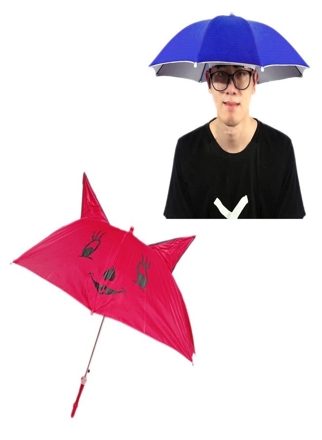 Dark Moon Hat Umbrella for Kids Girls Stylish Kids Umbrella for Boys 7-8 years Hat & Ear Kids Umbrella Combo (Pack of 2) - Image 1