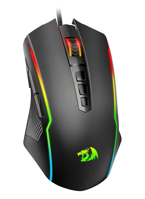 Redragon Gaming Mouse, RGB Gaming Mouse Wired with 9 Programmable Macro Buttons, Chroma RGB Backlit, 8000 DPI Adjustable, PC Gaming Mice with Fire Button for Windows/Mac, Black, M910-K