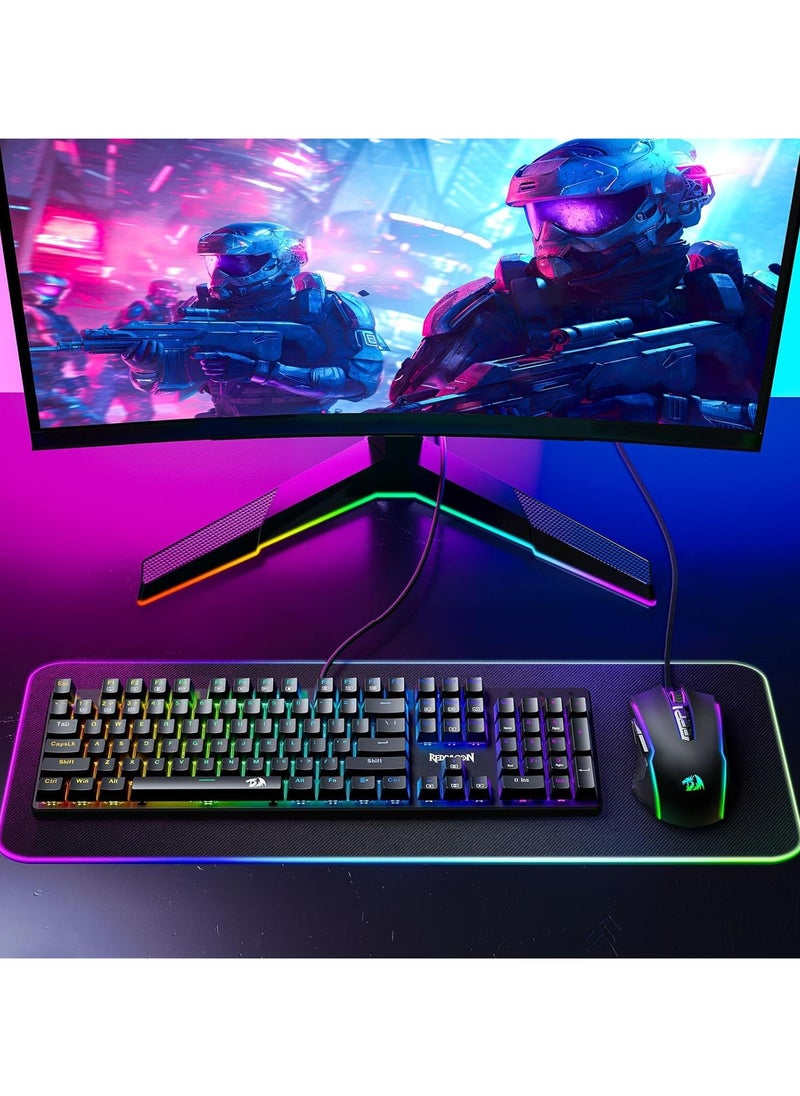 REDRAGON - Redragon Gaming Mouse, RGB Gaming Mouse Wired with 9 Programmable Macro Buttons, Chroma RGB Backlit, 8000 DPI Adjustable, PC Gaming Mice with Fire Button for Windows/Mac, Black, M910-K - Image 1