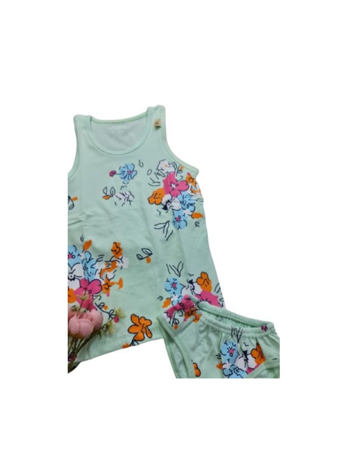 Underwear set for girls, turquoise color