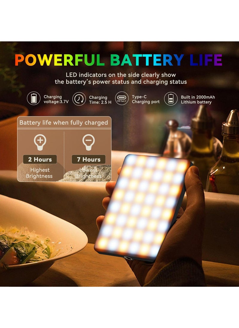 Excefore - RGB Video Lights, Selfie Light, LED Camera Light 360° Full Color Portable Photography Lighting, 3 Color Temperatures, 24 Special Effects Modes for Selfie, for Phone, Laptop - Image 1