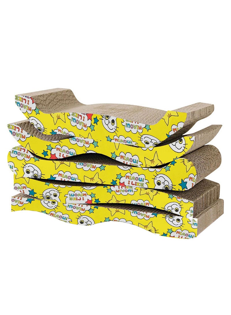 CATANES 5 Packs Of Cat Scratchers Cardboard Cat Scratch Pad with Premium Scratch Textures Design Durable Cat Scratching Pad - Image 2