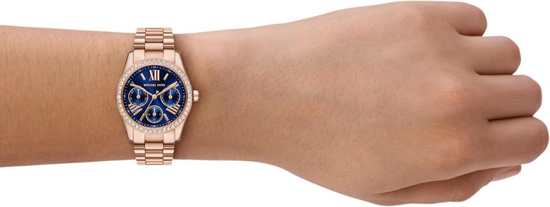 مايكل كورس Women Michael Kors Women's Lexington Lux Multifunction Rose Gold-Tone Stainless Steel Bracelet Watch - Image 2