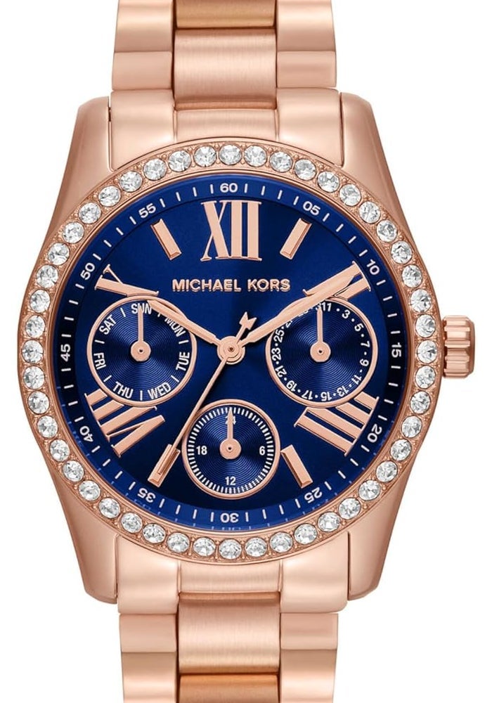 مايكل كورس Women Michael Kors Women's Lexington Lux Multifunction Rose Gold-Tone Stainless Steel Bracelet Watch - Image 1