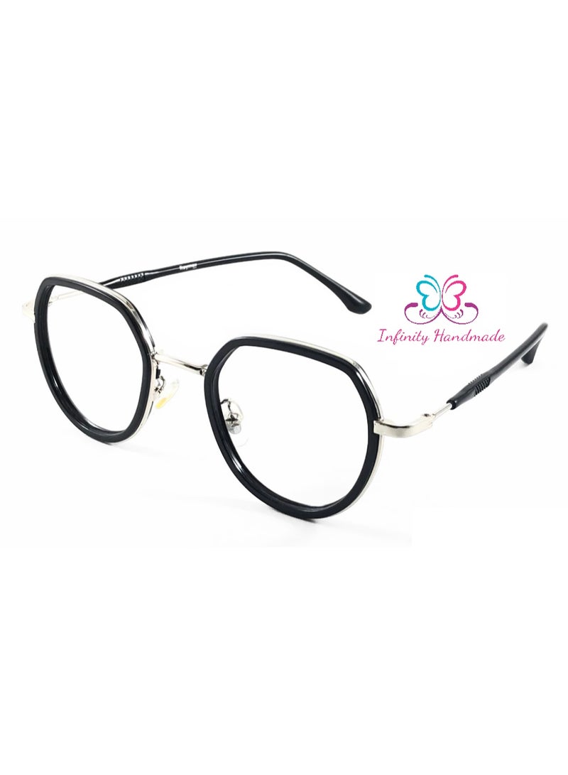 Blue Light Computer and Mobile Glasses – Stylish Square Metal Frame for Men and Women – Anti-Blue Light and Anti-Fatigue Lenses for Reading, Working, Studying, and Gaming - Image 1