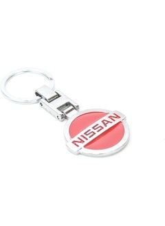 Generic Car Key Chain with Logo For Nissan,Car Keyring Auto Decoration Accessories - Red  - Image 2