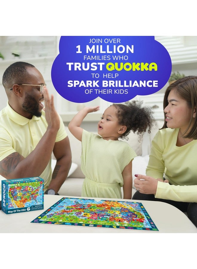 كوكا ألغاز QUOKKA من 100 قطعة للأطفال من سن 4 إلى 6 سنوات - مجموعة من 3 ألغاز أرضية للأطفال من سن 8 إلى 10 سنوات - ألعاب تعليمية عن خريطة العالم والفضاء من سن 5 إلى 7 سنوات - ألغاز تعليمية للولايات المتحدة للأطفال الصغار من سن 3 إلى 5 سنوات - Image 2