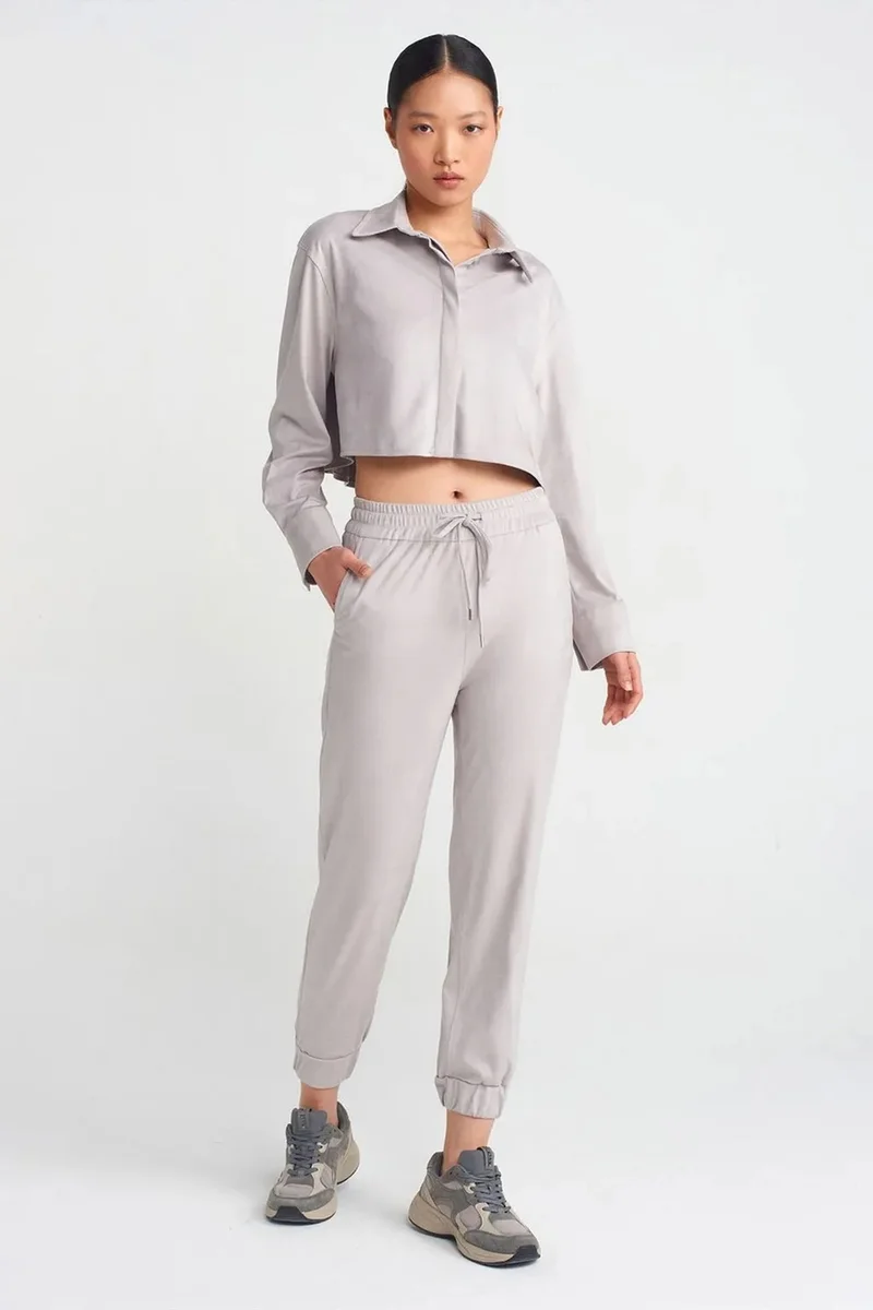 DILVIN Faux Suede Jogger Pants