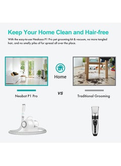 Neakasa P1 Pro Pet Grooming Kit & Vacuum Suction 99% Pet Hair,Professional Grooming Clippers 5 Proven Grooming Tools for Dogs Cats Other Animal  - Image 5