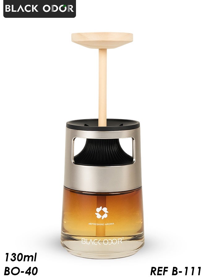 BLACK ODOR BO-40 Car Air Freshener 130ml, Premium Dashboard Fragrance, Long-lasting Refreshing Aroma for Cars, Homes & Offices, Leak-proof, Adjustable Intensity, Elegant Design (REF B-111) - Image 1