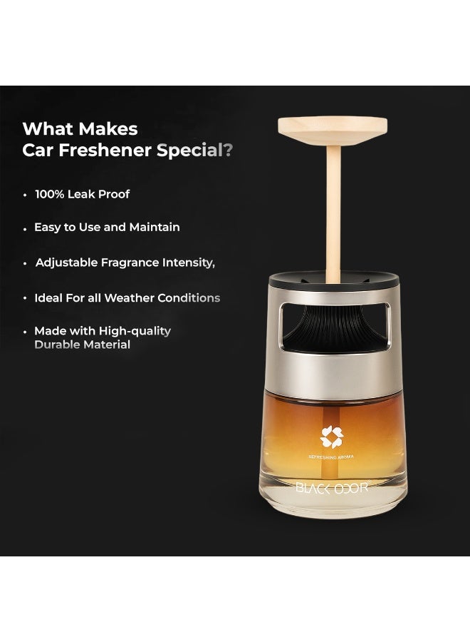 BLACK ODOR BO-40 Car Air Freshener 130ml, Premium Dashboard Fragrance, Long-lasting Refreshing Aroma for Cars, Homes & Offices, Leak-proof, Adjustable Intensity, Elegant Design (REF B-111) - Image 2