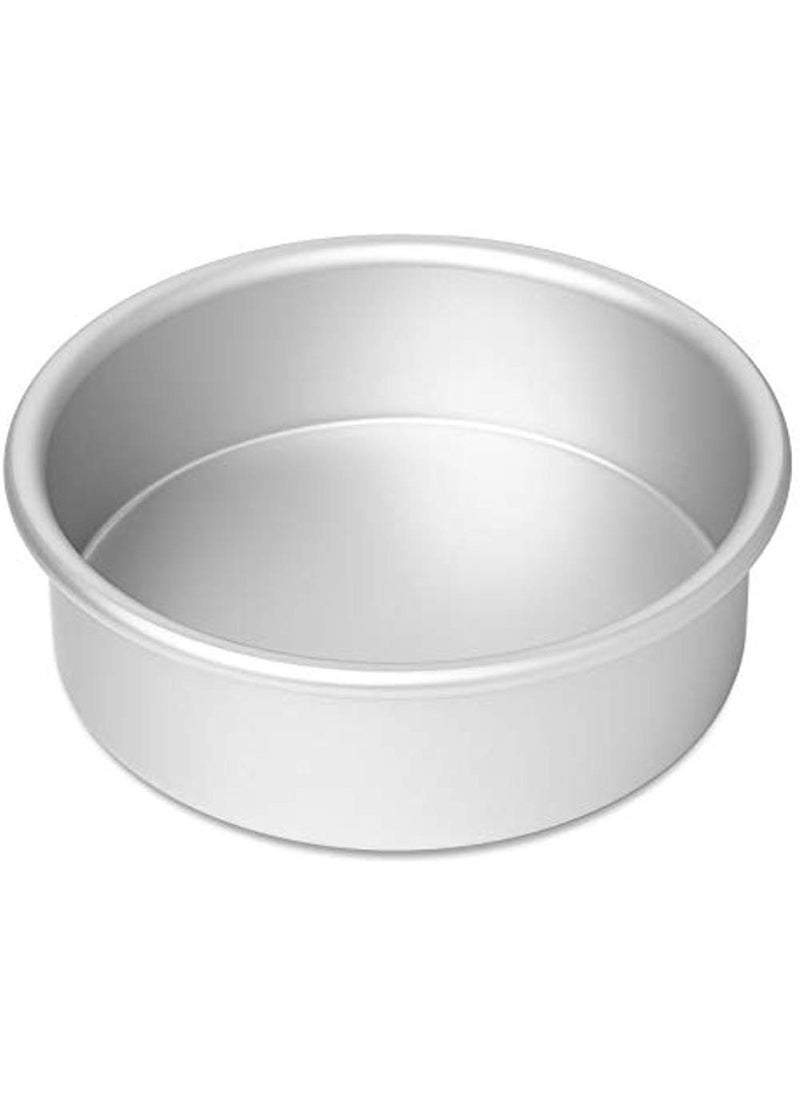 FOSSIL FOSSIL Aluminium Baking Round Cake PanMould for Microwave Oven 8 Diameter x 225 Height 1KG Silver  - Image 1