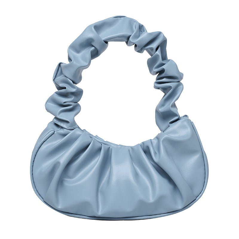 Chic Pleated Cloud Shoulder Bag Women Fashion 2024 Light blue 