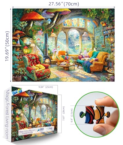 Blueforest Fantasy Mushroom Living 1000 Piece Puzzle for Adults Fun Puzzles for Adults 1000 Pieces with HD Print Poster 275 197 in Dust Free for Gifts Halloween Christmas Family Games Lovers - Image 5