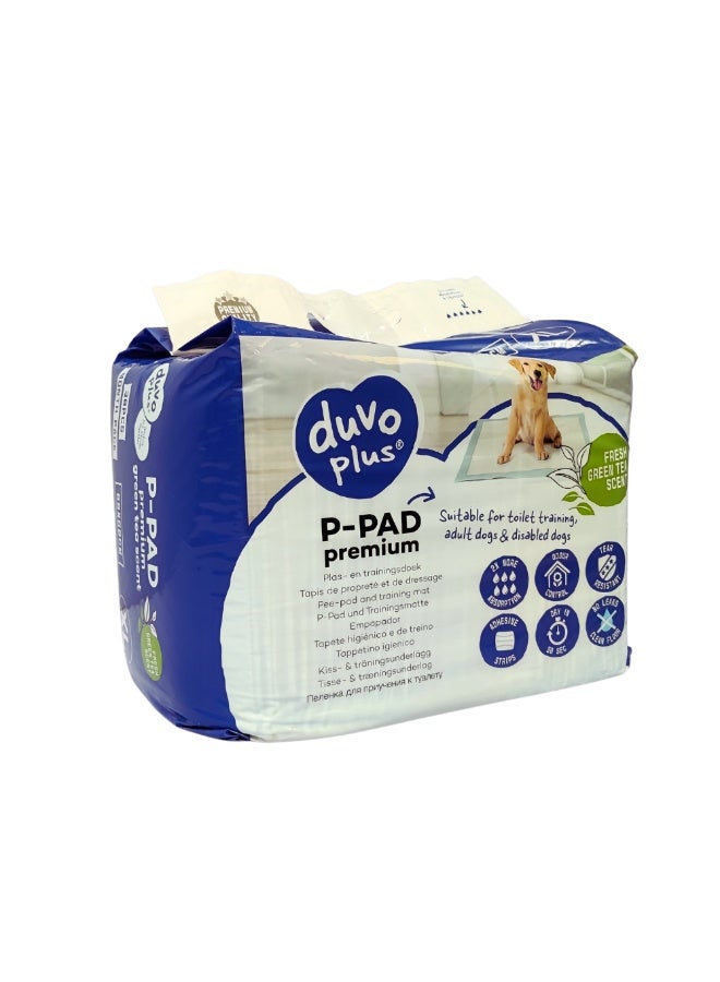 Duvo+ Premium Pet Pads XL 60x60cm Green Tea Scent 30pcs – Ultra Absorbent Training Pads