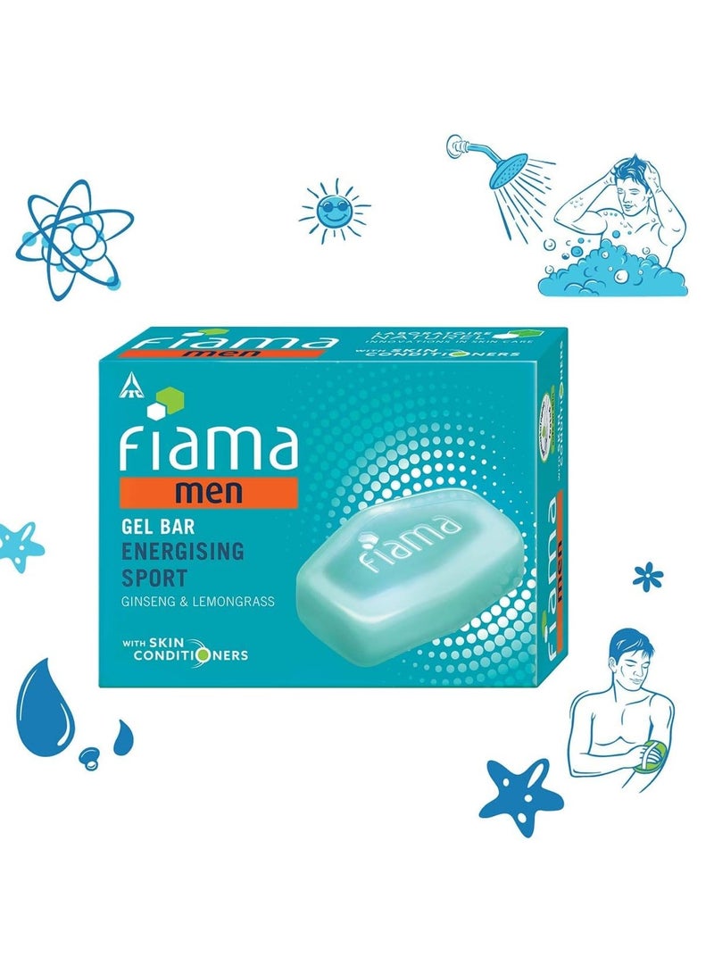 Fiama صابونة فياما للرجال من جل الرياضة المنشط مع الجنسنغ والليمون مع مرطبات البشرة 125 جرام - Image 3