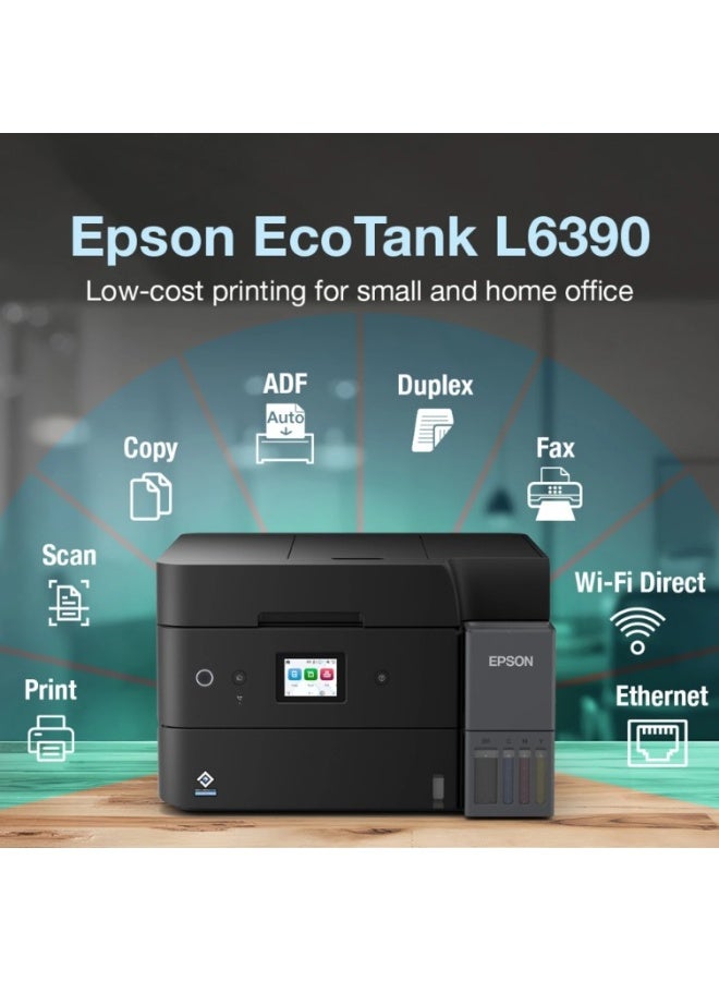 EPSON EcoTank L6390 A4 Wi-Fi Duplex All-in-One Ink Tank Printer with Fax, 1 Year Warranty Black - Image 2