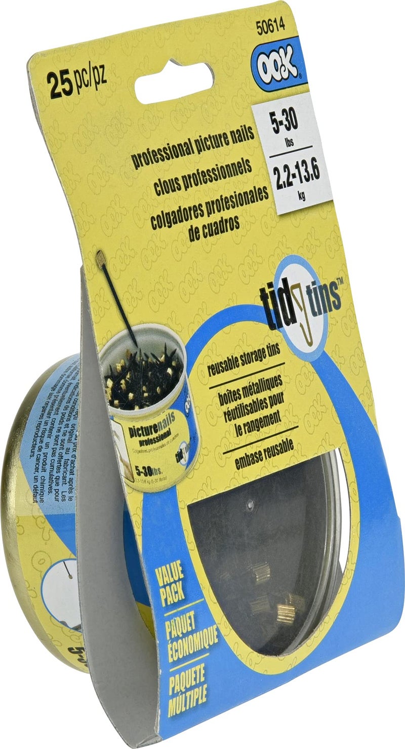 أو أو كيه Ook 50614 مسامير فولاذية زرقاء معلقة للصور الاحترافية أسود/نحاسي 30 رطل (25 قطعة) - Image 4