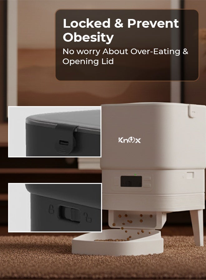Knox Powering Generations 4L Automatic Pet Feeder for Cats & Dogs, Programmable Timer, Portion Control, Dual Power, Waterproof Design, Built-in Desiccant Box, Food Stuck Sensor, Anti Ant Technology - Image 5