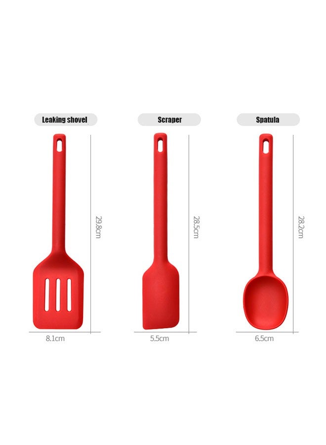 Silicone Spatula Soup Spoon 10-Piece Set Non-Stick Pan Silicone Spatula With Extended Handle Spatula Food grade Silicone Kitchenware - Image 2