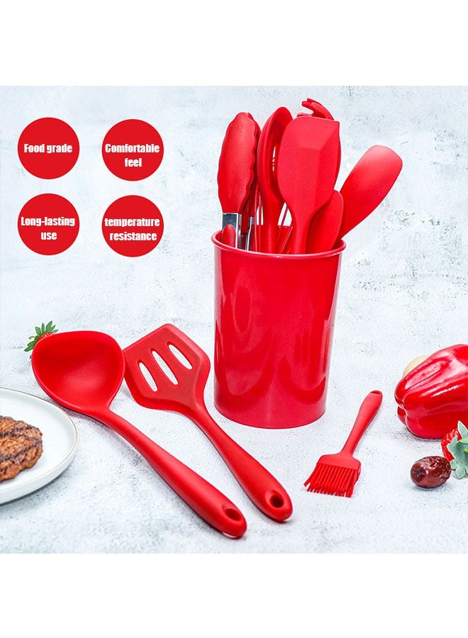 Silicone Spatula Soup Spoon 10-Piece Set Non-Stick Pan Silicone Spatula With Extended Handle Spatula Food grade Silicone Kitchenware - Image 3