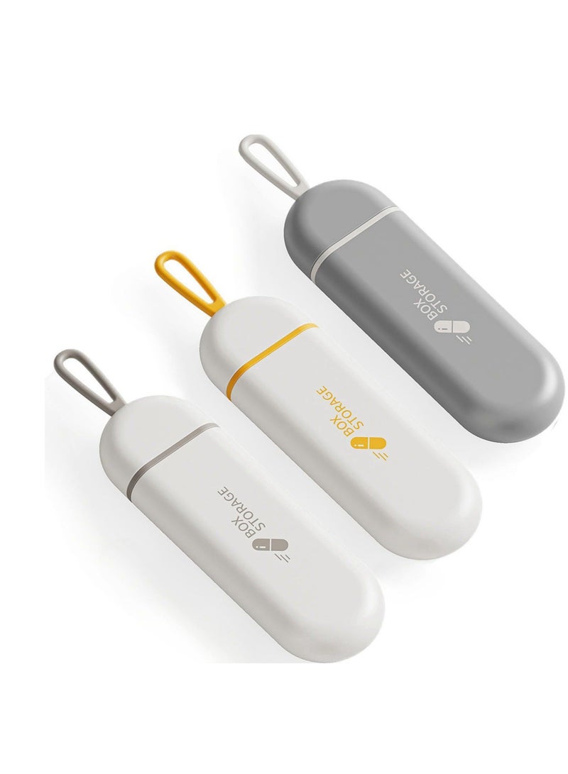 كابتن تيك Portable Pill Organizer, 3 Packs Small Pill Case, 3 Compartments Portable Pill Case, Travel Moisture Proof Pill Box, travel pill case for Tablets Vitamins Cod Liver Oil Supplements, Medication - Image 1